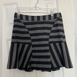 Worthington Trumpet Skirt, Black and Gray Stripe, Wool Blend, Size 8, EUC